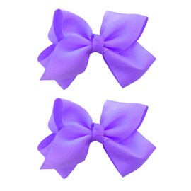 NYFASHION101 Toddlers' Girls' Smooth Grosgrain Ribbon Bow Alligator Clip, Lavender