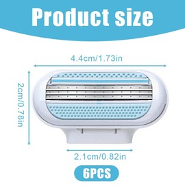 CPJJ Set of 6 Women's Razor Blades, Women's Razor Intimate Area, Refill Pack for Women's Razors, 3-Blade Razor by Protective Cushion, Surrounded Blade, Skin-Friendly Razor Blades, White