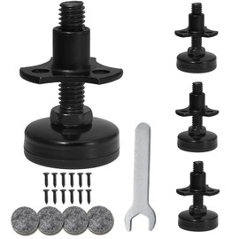 Opfiue 3/8''-16 Heavy Duty Leveling Levelers, Adjustable T-Nut Kit Furniture Feet Large Base, Supports 2640LBs for Tables/Cabinets/Chairs and More(4 Pack)
