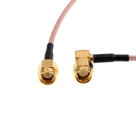 Oiyagai SMA Male to SMA Male Right Angle RG316 Coaxial Cable Jumper 50cm Pack of 2