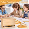 YEGEER Pencil Dispenser for Classroom, Wooden Pencil Holder for Desk,