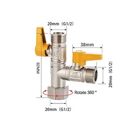 Brass Diverter Valve Shower Arm Diverter Valve Shower Adapter Brass Shower System Replacement Part with 3 Washers for Toilets Bathroom Kitchen Shower Hose As The Picture Shows