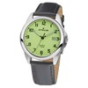Atrium Mens Watch Super Clear Silver Luminous Hands Luminous Leaf