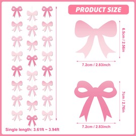 8Pack Pink Bow Hanging Banners Party Decorations - Cute Bow Coquette Birthday Decorations, Great for Birthday Baby Showers Bridal Shower Bachelorette Wedding Parties Decor