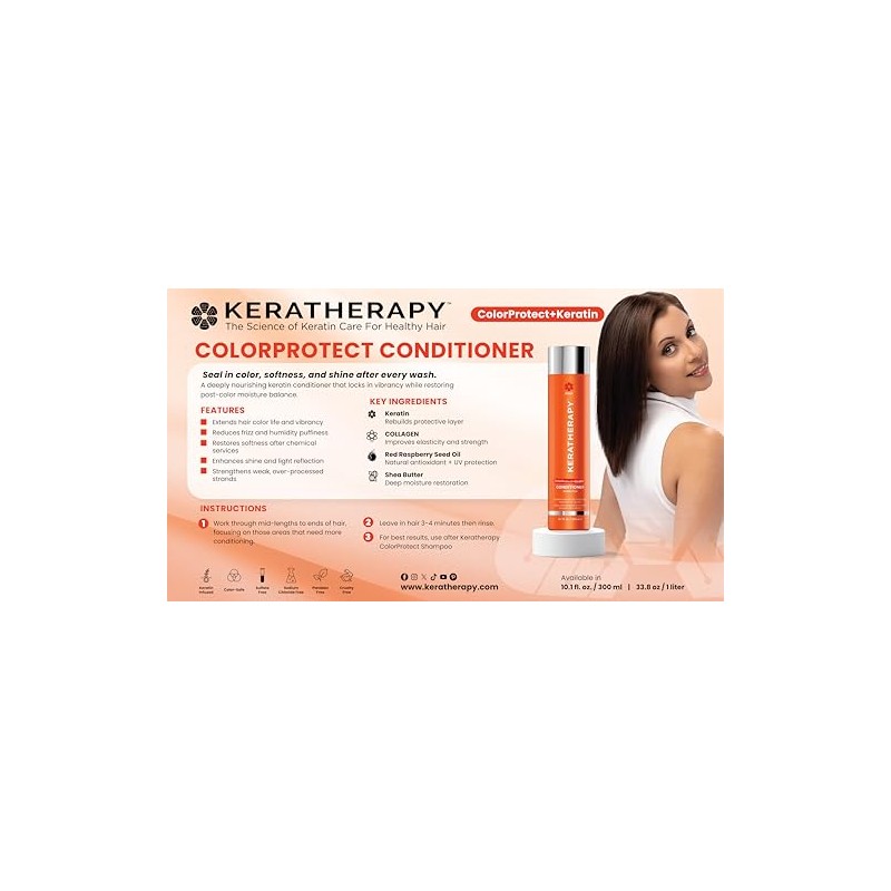 KERATHERAPY Keratin Infused Color Protect Conditioner, 10.1 Oz