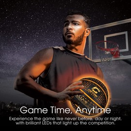 Cipton Basketball, LED Light Up Basketball, Youth Size 28.5 Inch Indoor and Outdoor Basketball, Perfect for Outdoor Games, Basketball Pump Included, Composite Leather Basketball