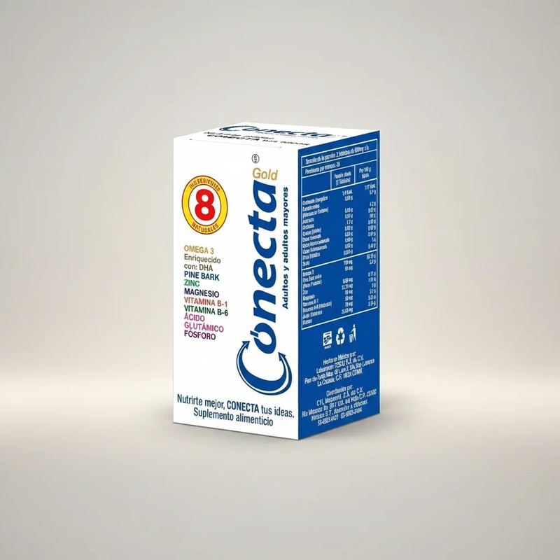 Conecta Gold, Vitaminas Para Adultos, Sistema Inmune,60 Tabs