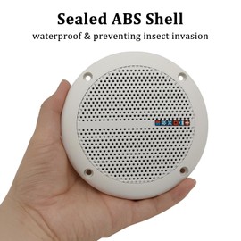 HiQltyla 5.25 Inch Waterproof Marine Boat RV Hot Tub Outdoor Speaker, WEAH-400 25 Watt Dual Cone 2 Way Full Range White Color (Sold as a Pair)
