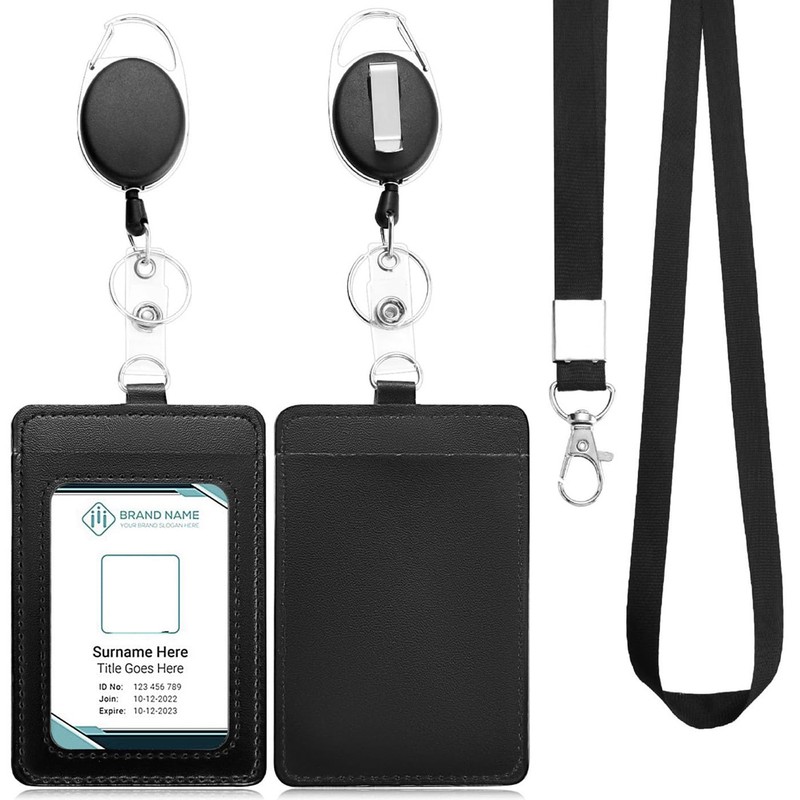 BRIIKPP Password Box Double Sided Employee ID Clip with Retractable