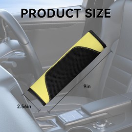 Couslcd 2 Pack Leather Mesh Universal Seatbelt Shoulder Strap Protector,Car Seat Belt Pads Cover, Soft Harness Pad Safety Belt Cover for Comfortable Driving, Car Interior Accessories (Yellow)