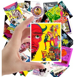 Large Stickers (24 pcs 2.5"x3.5") Hippie and Psychedelic Movies Vintage Film Posters