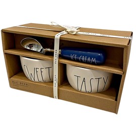 Rae Dunn Ice Cream bowl set TASTY SWEET Bowls With ICE CREAM Scoop