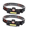 2x 1200000LM LED Headlamp Rechargeable Headlight Zoom Head Torch Lamp