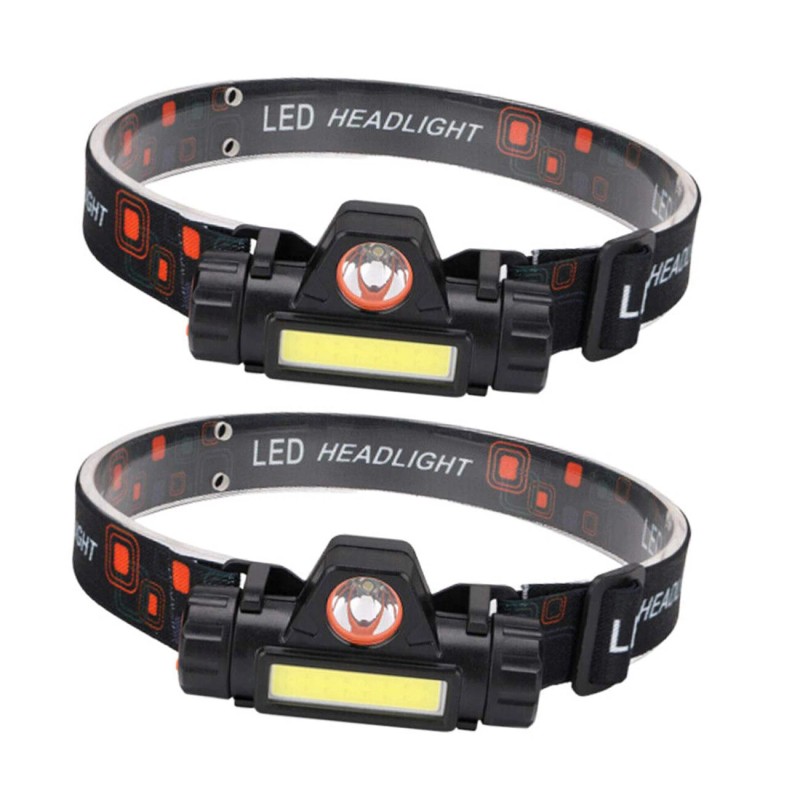 2x 1200000LM LED Headlamp Rechargeable Headlight Zoom Head Torch Lamp