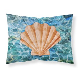 Caroline's Treasures Scallop Shell and Water Printed, Polyester, 250 Thread Count, Envelope Closure Pillowcase, Standard, Multicolor