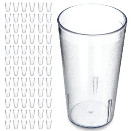 Carlisle FoodService Products Stackable Tumbler with Pebbled Exterior for Restaurants, Cafeterias, And Fast Food, Plastic, 12 Ounces, Clear, (Pack of 24)