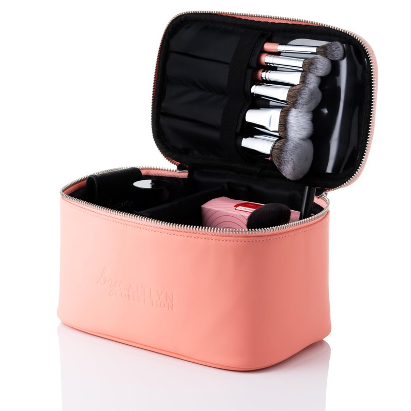 By Caitlyn Collection Luxury Coral Makeup Bag - A Spacious