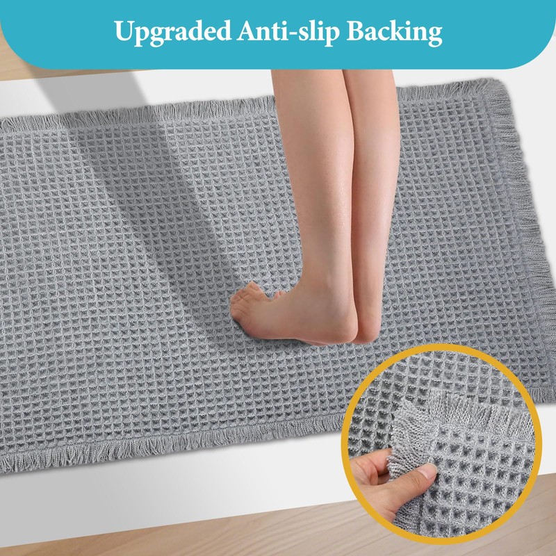 Waffle Bath Mat 30" x 17" Super Absorbent - Non