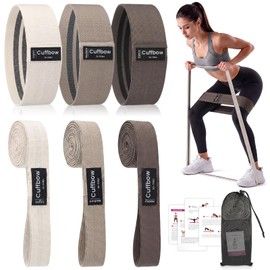 Cuffbow 6 Pcs Fabric Resistance Bands for Working Out Non Slip Exercise Bands for Men and Women Booty Workout Stretch Exercise Band for Legs Exercises Resistance Band for Fitness, Yoga(Brown)