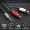 Nanxudyj 3.5mm to 2RCA Audio Cable 12ft,Nylon-Braided 3.5mm AUX to