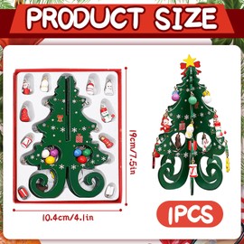KIPTVO Mini DIY Wooden Christmas Tree, Mini Christmas Tree, Small Tabletop Xmas Tree, Wooden Mini Christmas Tree, Wooden Christmas Tree Tabletop Decorations, for Christmas Table Desk Decoration Gift