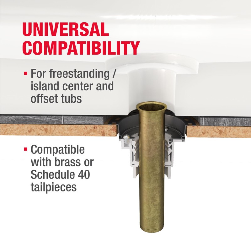 Oatey 46000P PVC Universal Freestanding Tub Drain Kit