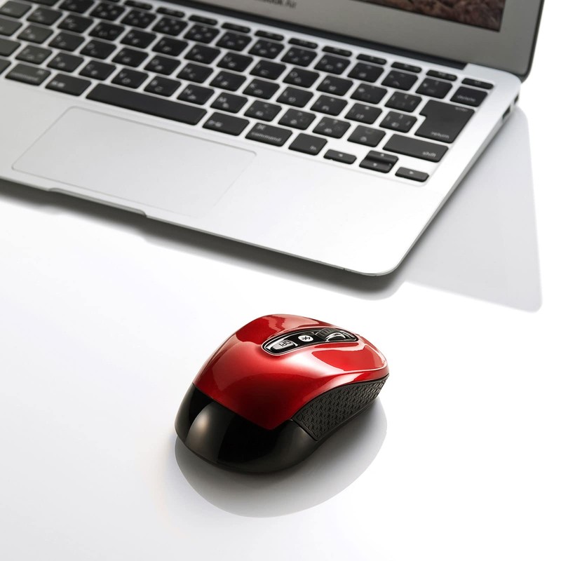 Sanwa Supply MA-BTBL29RN Bluetooth 5.0 Blue LED Mouse (Red)