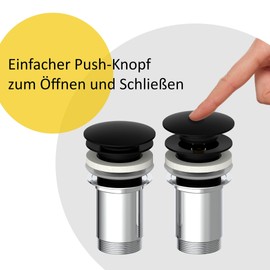 instmaier Drain fitting // Universal pop-up valve // for bathroom sink and washbasin