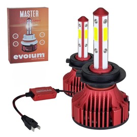 Evolum Master Kit de Focos Led 22000lm 4 Caras Iluminación 360° Alta Baja H1 H3 H4 H7 H11 H13 9004 9005 9006 9007 Luz Blanca Frío 6000k Automotriz Auto Faros Delanteros Iluminación Principal (H7)