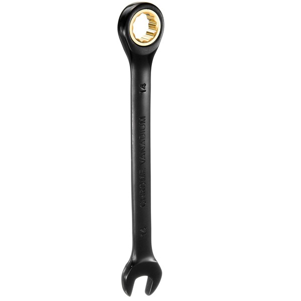 HARFINGTON Ratcheting Wrench 14mm Metric Open End Wrench 72-Teeth CR-V