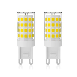 Arimepi G9 LED Bulb 40W Halogen Equivalent Daylight White 6000K 110V 120V 400LM, Ceramic G9 Bi-Pin Base 4W LED Bulbs dimmable for Chandelier Lighting, 2 Packs (Daylight White)