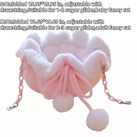 Copfeu Hanging Hammock Nap Sack Swing Bag Pet Sleeper for Ferret Rat Sugar Glider and Other Small Animals (Pink,Medium)