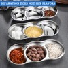 Biioistle Stainless Steel Sauce Dishes 3pcs Sauce Cups 3 Compartment