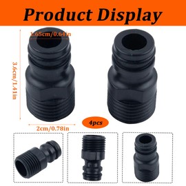 Pack of 4 Hose Connectors Garden Hose Coupling Garden Hose Tap Nipple 1/2 Inch Hose Connection G1/2 Male Thread for Tap Adapter Garden Hose