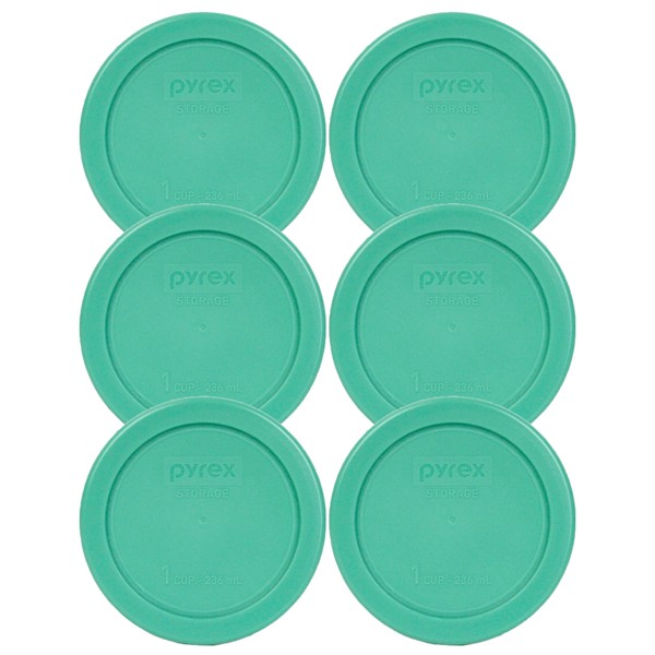 Pyrex 7202-PC 1 Cup Green Round Plastic Replacement Lid - 6 Pack