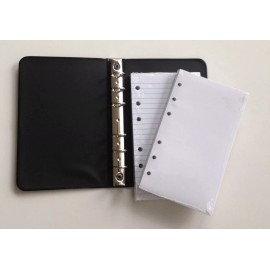linco Little Black 6-Ring Binder with 3-1/2" x 6" Sheets 2 Packs of 100 - Ruled & Bla