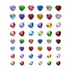Pandahall 240pcs Crystal 12 Months Birthstone Charms Heart Shape Glass