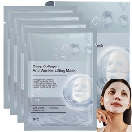 Bio Deep Collagen Overnight Face Mask, Collagen Face Mask, Korean Face Masks, Collagen Mask for Reduce Fine Lines & Wrinkles Sheet Mask - Face Masks Beauty - Face Masks Skincare for Deeply Hydrating