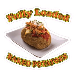 Custom Food Truck Decals Fully Loaded Baked Potatoes Food and Beverage Concession Concession Sign 48 in on Longest Side Design Only