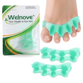 Welnove Toe Separators Spacers for Women - Toe Spacers with Mentha Piperita Extract, Toe Straightener for Women Men -Bunion Corrector Toe Stretcher for Hammertoe Yoga Practice - Mentha Piperita, 8 Pac