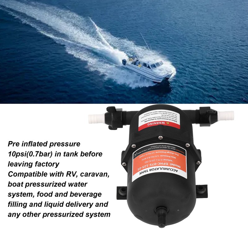 Accumulator Tank 0.75L Maximum 125PSI 1/2MNPT Port Fitting RV Boat