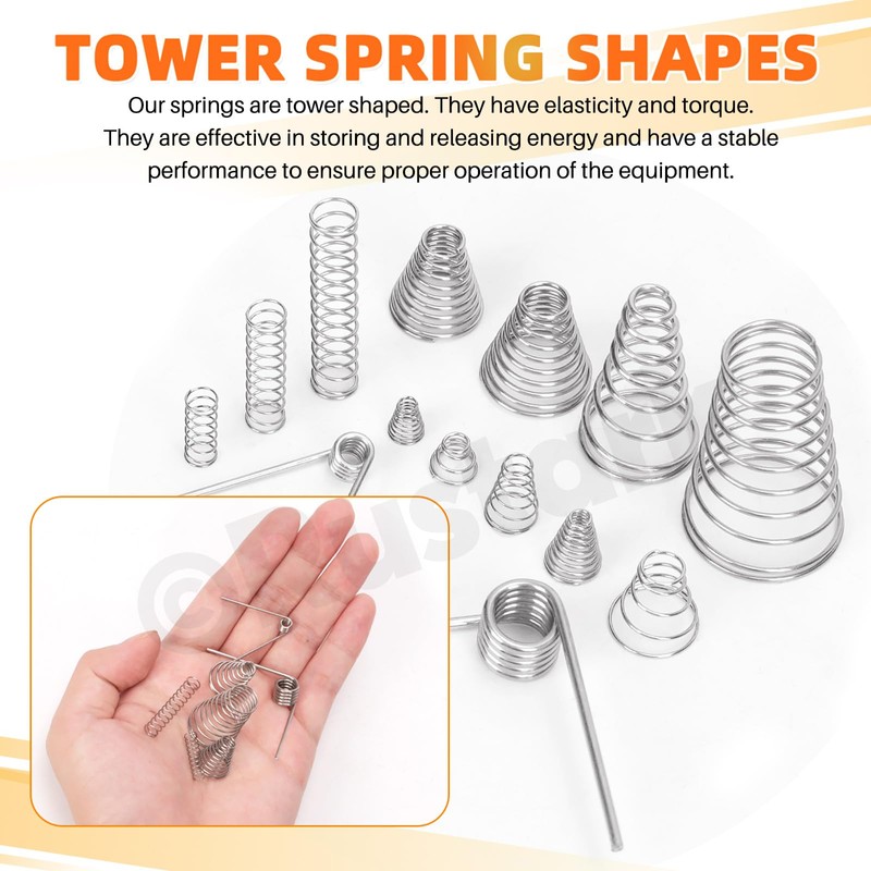 Rustark 148Pcs 15 Sizes Stainless Steel Conical Spring Compression Springs