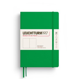 LEUCHTTURM1917 372192 Notebook Medium (A5), Hardcover, 251 Numbered Pages, Spring Leaf, Plain