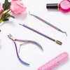 3-Piece Cuticle Pusher Set, Stainless Steel Cuticle Remover, Metal Cuticle