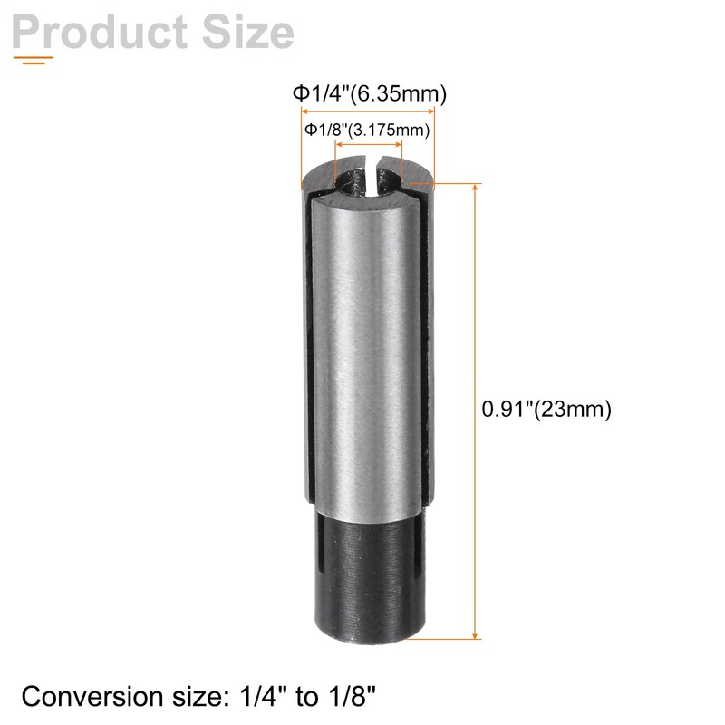 sourcing map 2pcs Collet Chuck Driver Adapter 1/4" to 1/8"
