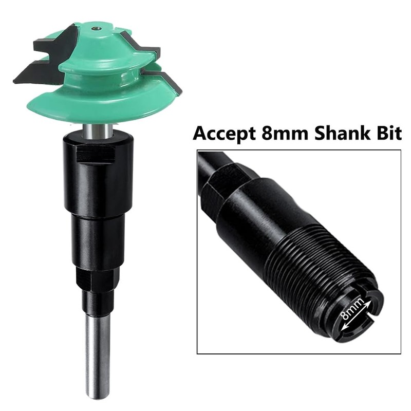 Bestgle 8mm Router Collet Extension Router Bit Collet Extension and