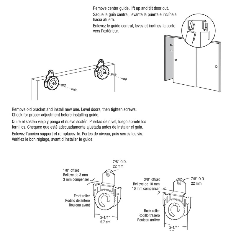 Prime-Line N 7536 Sliding Closet Door Roller Kit (1 Kit)