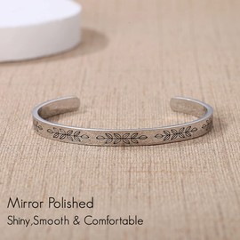 TONY & SANDY Silver Cuff Bracelets for Women Trendy Christmas Stocking Stuffers for a Mom, Daughter, Granddaughter, Sister, Friend, Wife, Grandmother You are Amazing Woman Encouragement