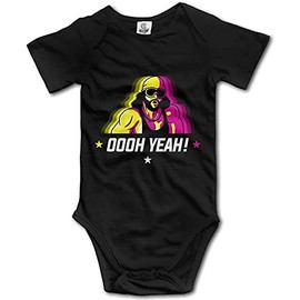 Pengshiliu Macho Man Oooh Yeah Baby Climbing Short Sleeve Onesie 6-12 Month Black