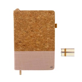 Nordura Notebook A5, High-Quality Linen & Cork Hardcover, Notebook, Unlined A5, Journal Book, Sketchbook, Notepad, 180 Pages, Blank Paper (Pink)